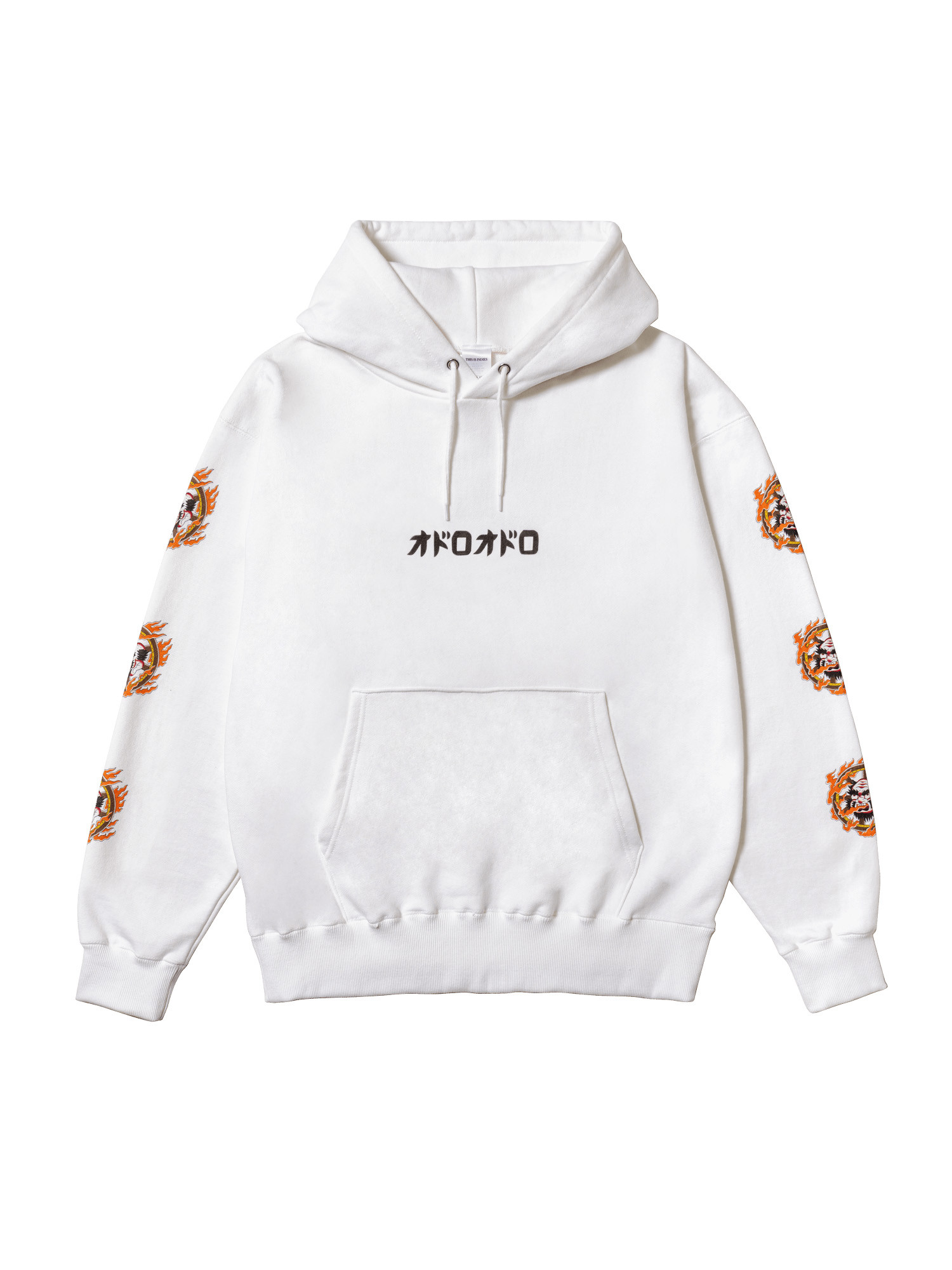 オドロオドロ【輪入道　type-A】パーカー　スウェット　ロンT　ビッグシルエット　オーバーサイズ  ホワイト　白