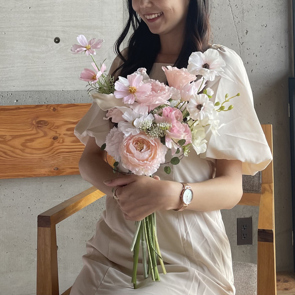 幸せ運ぶハートウェディングブーケ/造花ブーケ/ウェディングブーケ