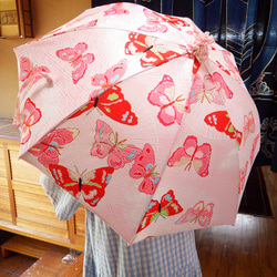 手作り日傘　猫パンチ ふふふとかわし去る蝶々【限定品】 8枚目の画像