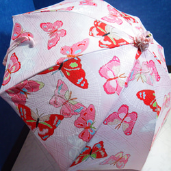 手作り日傘　猫パンチ ふふふとかわし去る蝶々【限定品】 3枚目の画像