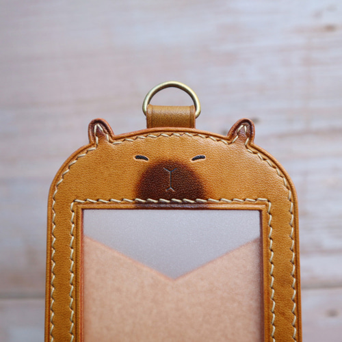 ハピシュガ カードケース パスケース カピバラ IDカードケース リールコード付パスケース 伸縮リール付ID