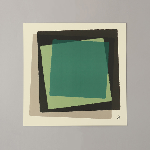 アートポスター30　窓々/green（まどまど/グリーン） 2枚目の画像