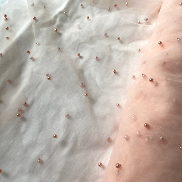 パール付きスーパーソフトチュール　ピンク 1枚目の画像