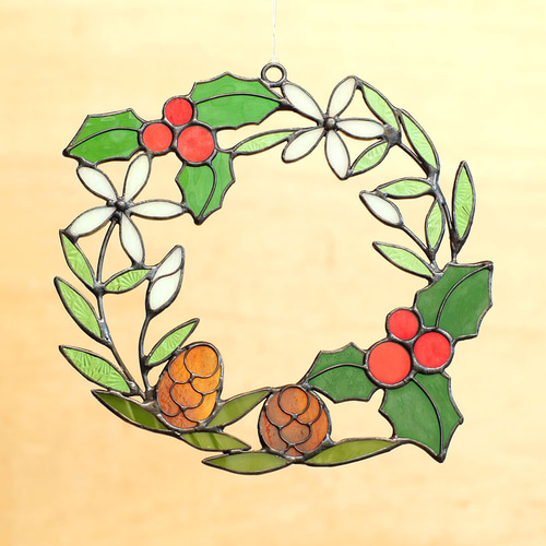 ステンドグラス】クリスマスリース 1点限定 リース Atelier 108