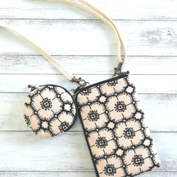 SALE☆ミナペルホネンanemone L字ファスナー,スマホポシェット