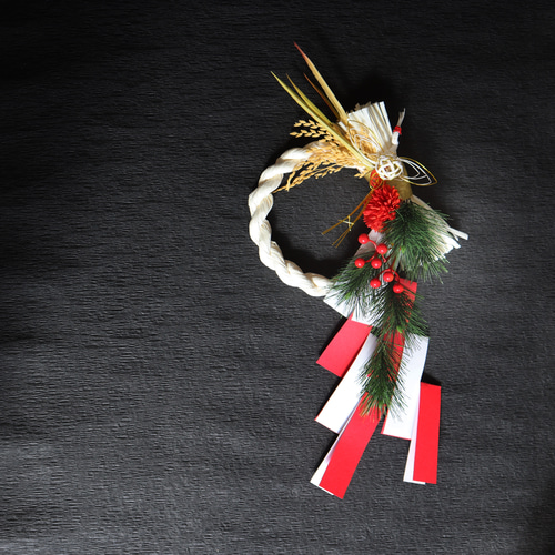 お正月早割 200円off】'24 お正月飾り しめ縄 紅白ピンポンマム