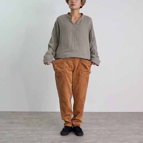 コーデュロイキャンプワークパンツ/ブラウン/遠州織物/廃盤 ロング