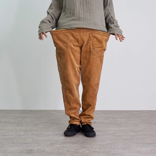 コーデュロイキャンプワークパンツ/ブラウン/遠州織物/廃盤 ロング