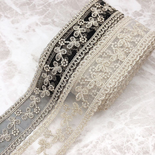 刺繍 レース りぼん リボン 素材 ハンドメイド オーガンジー