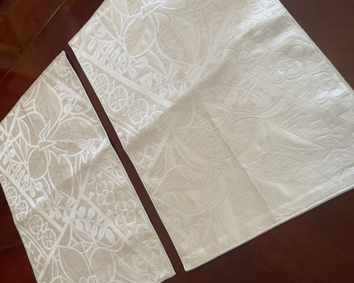 2272帯リメイク お料理を引き立てる正絹ランチョンマット2枚セット