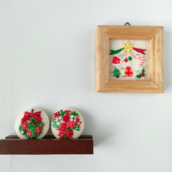 クリスマス飾りのミニ刺繍フレーム　壁飾り　インテリア雑貨　オーナメント 4枚目の画像
