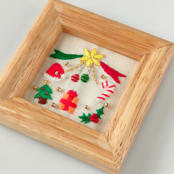 クリスマス飾りのミニ刺繍フレーム　壁飾り　インテリア雑貨　オーナメント 8枚目の画像