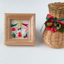 クリスマス飾りのミニ刺繍フレーム　壁飾り　インテリア雑貨　オーナメント 3枚目の画像