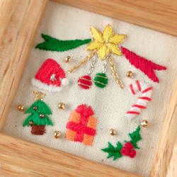 クリスマス飾りのミニ刺繍フレーム　壁飾り　インテリア雑貨　オーナメント 6枚目の画像