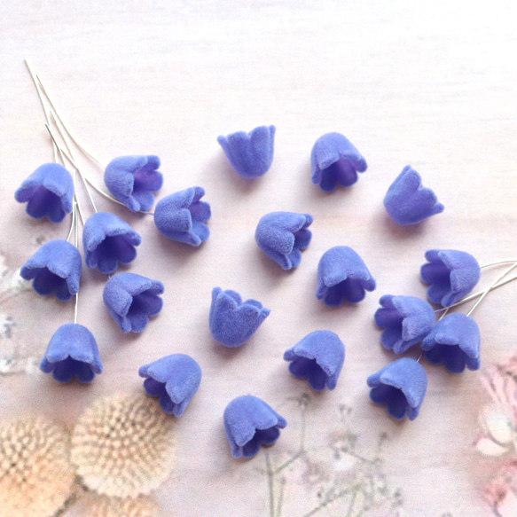 オリジナルカラー★すずらんの起毛、スエードビーズ　ブルーパープル 14枚目の画像