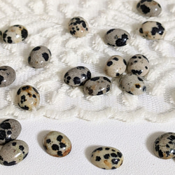 天然石 ダルメシアンジャスパー オーバル カボション 10✕8㍉ 4個 パーツ 3枚目の画像