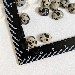 天然石 ダルメシアンジャスパー オーバル カボション 10✕8㍉ 4個 パーツ 6枚目の画像