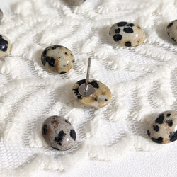 天然石 ダルメシアンジャスパー オーバル カボション 10✕8㍉ 4個 パーツ 5枚目の画像