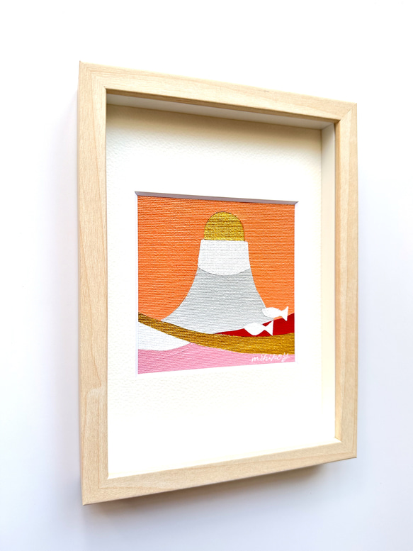 「富士山と跳ねる魚」高画質フォトプリントアート/絵画/北欧モダン／海／夕日 3枚目の画像