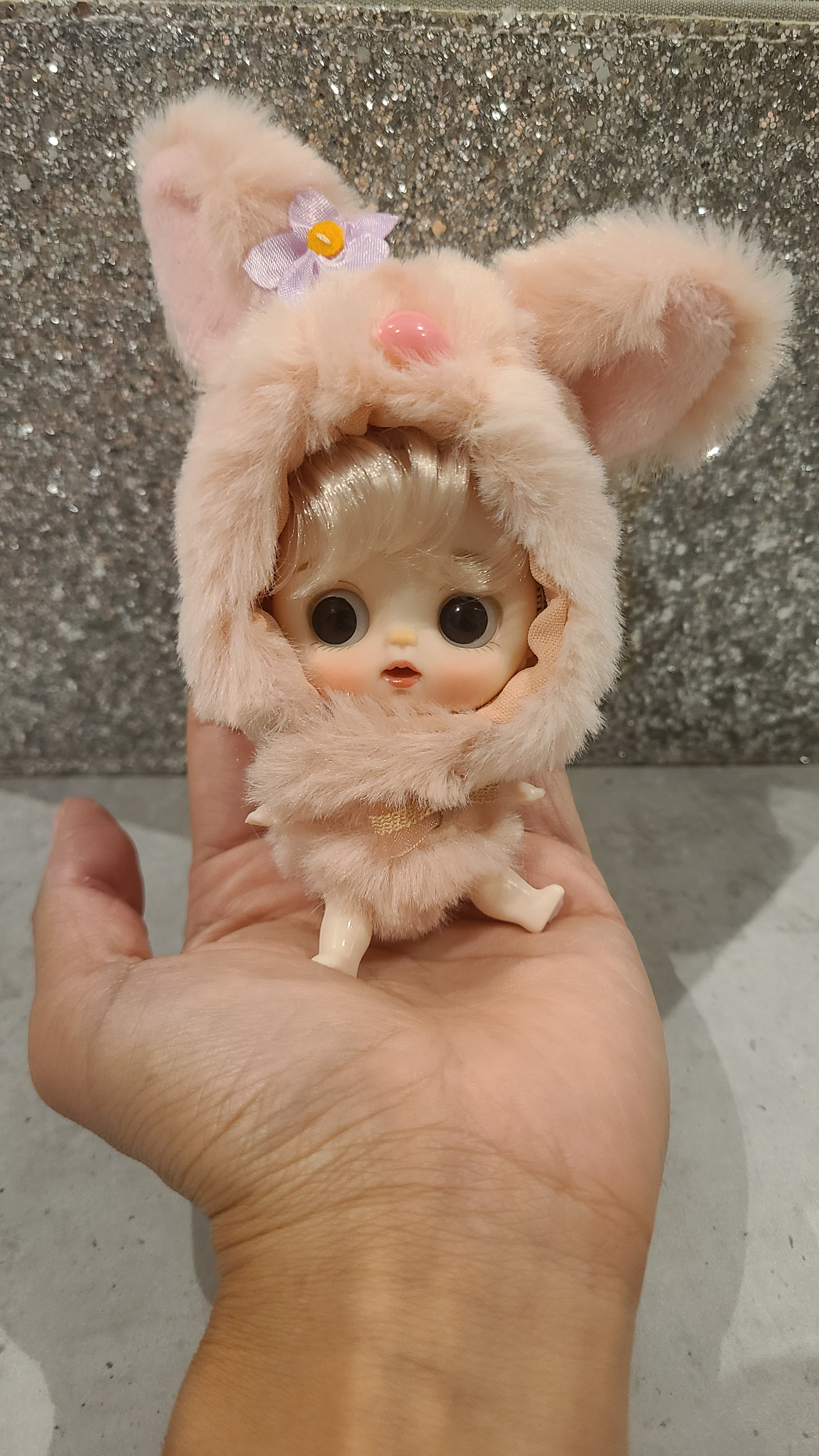 創作ドール　可動ボディ　うさぎちゃん　人形　編みぐるみ ブライス　友達　ラビット 創作ドール 可動ボディ うさぎちゃん 人形 編みぐるみ ブライス