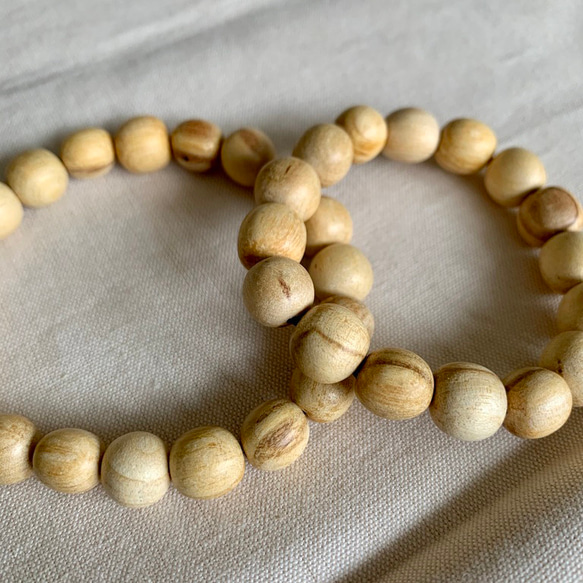 印加聖木手造原木9mm珠串 9mm Palo Santo Beaded Bracelet 第2張的照片