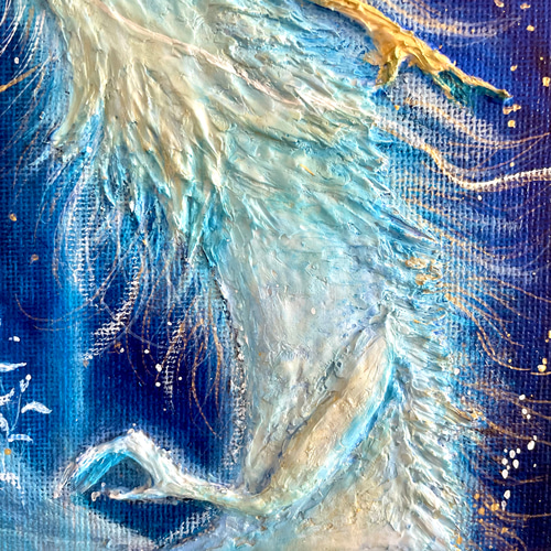 白い龍 アクリル画 原画アート ポーリングアート