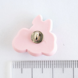【2個】21mm リボン付き ピンクの雲のボタン　♪入園グッズに♪ 4枚目の画像