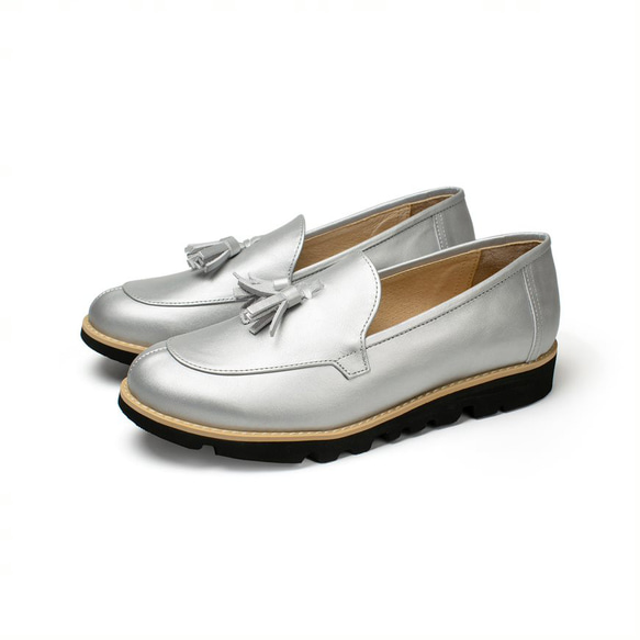 a-02 leather shoes (silver) 1枚目の画像