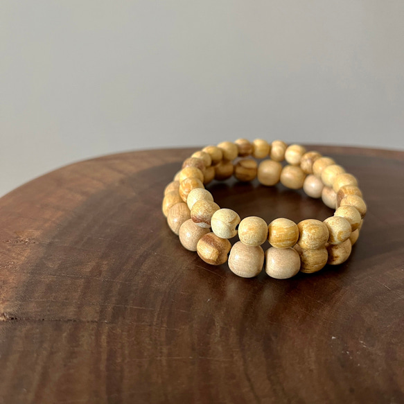 印加聖木手造原木7mm珠串 7mm Palo Santo Beaded Bracelet 第1張的照片