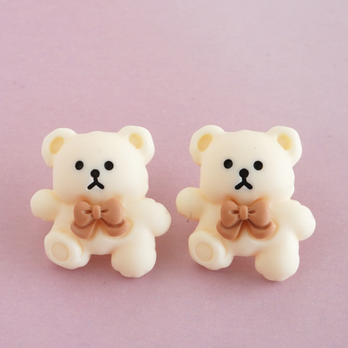 2個】20mm くまちゃんのボタン バニラ ♪入園グッズに♪ ボタン 2個】20mm くまちゃんのボタン バニラ ♪入園グッズに♪ ボタン