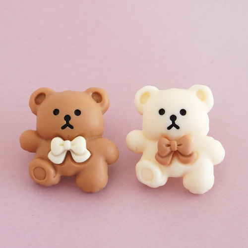 2個】20mm くまちゃんのボタン バニラ ♪入園グッズに♪ ボタン 2個】20mm くまちゃんのボタン バニラ ♪入園グッズに♪ ボタン