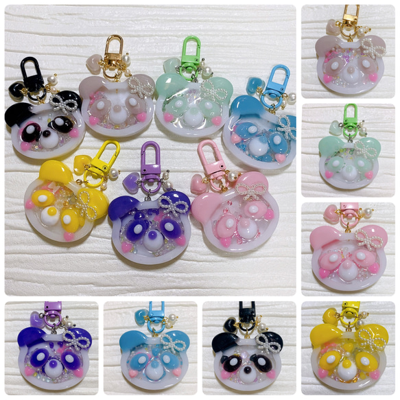 推し活パンダのシャカシャカレジンキーホルダー キーホルダー