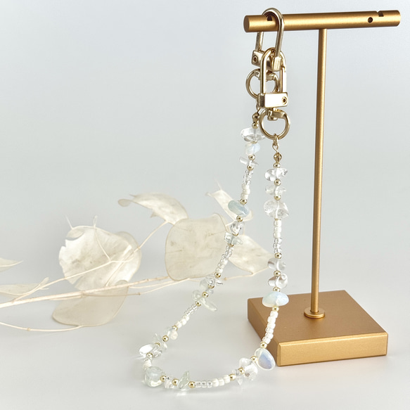 鵝卵石和串珠手鍊 - 蛋白石（手鍊式智慧型手機配件）[補貨] 第2張的照片