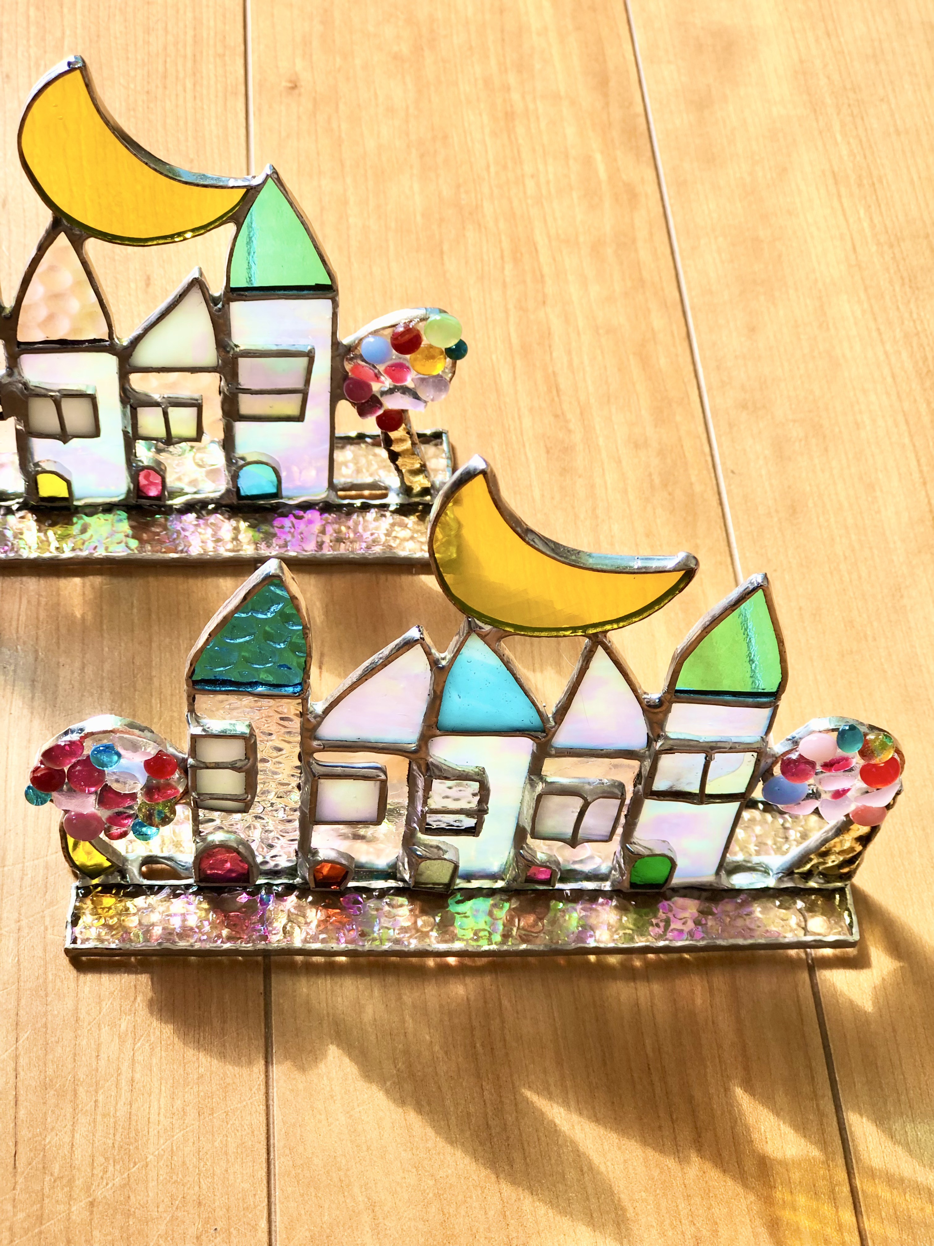 ステンドグラスハウス ✴︎新作✴︎オーロラHOUSEシリーズ 水色 ☆ステンドグラス