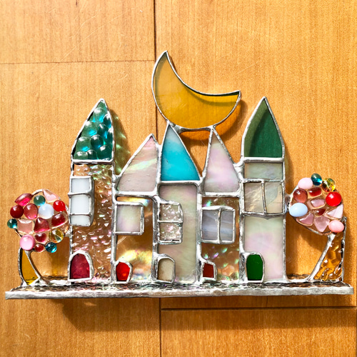 ステンドグラスハウス ✴︎新作✴︎オーロラHOUSEシリーズ 水色 ☆ステンドグラス