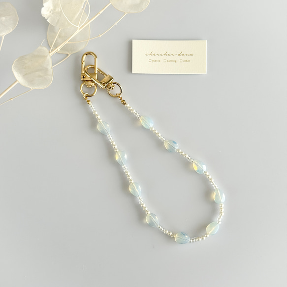 水滴形蛋白石手鍊（手環式智慧型手機配件/手機腕帶）[補貨] 第2張的照片