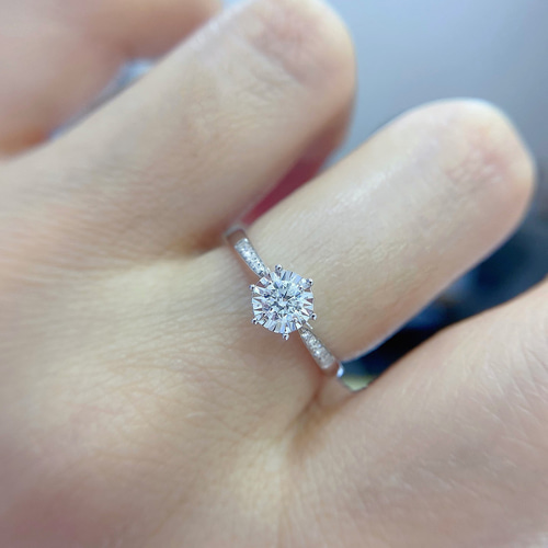 天然ダイヤモンドリング0.1ct k18 指輪・リング パール大好き(購入前に  