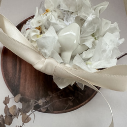 うさぎ用　リボンクラウン　ホワイト　花冠　中 2枚目の画像
