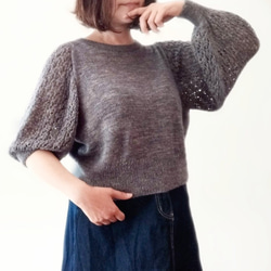 Lacy Puff Pullover 印刷文章パターン 1枚目の画像