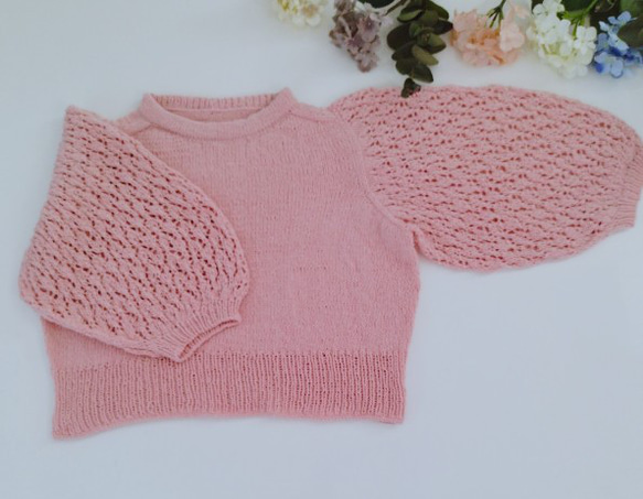 Lacy Puff Pullover 印刷文章パターン 17枚目の画像