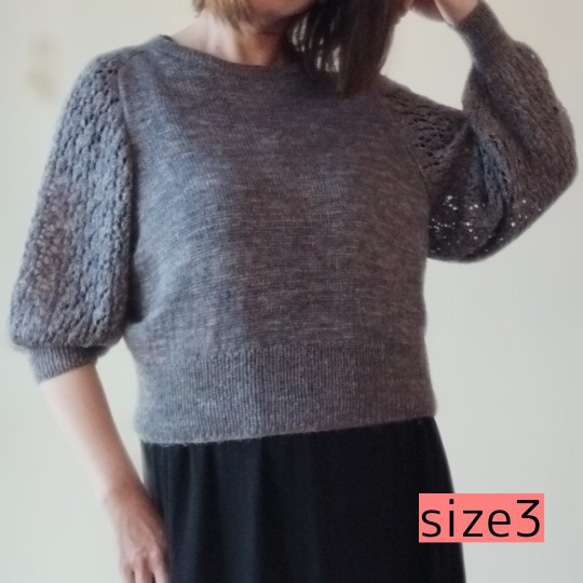 Lacy Puff Pullover 印刷文章パターン 2枚目の画像