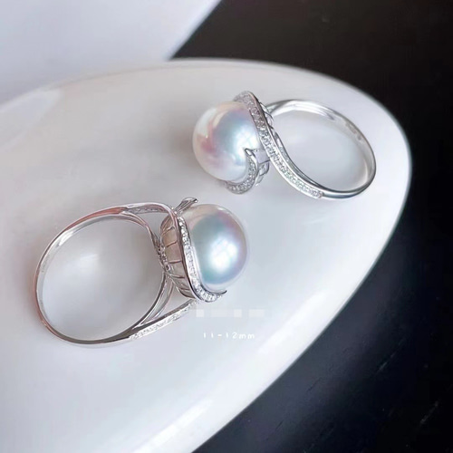 真珠天然ダイヤモンドリング