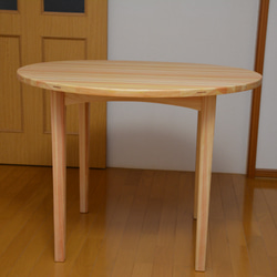 ダイニングテーブル　丸98cm  サークル　無垢のヒノキ　　 6枚目の画像