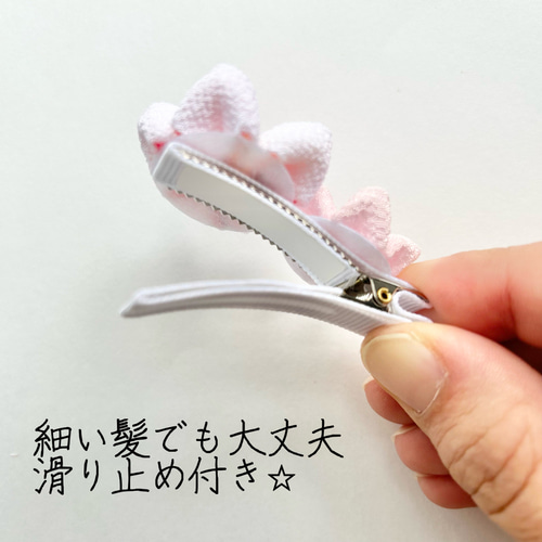 つまみ細工 髪飾り ヘアクリップ 滑り止め（つまみ細工 ヘアピン