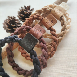 ヘアゴム スマイルタグ付き 鎖編み ベーシックカラー5色×2 10個