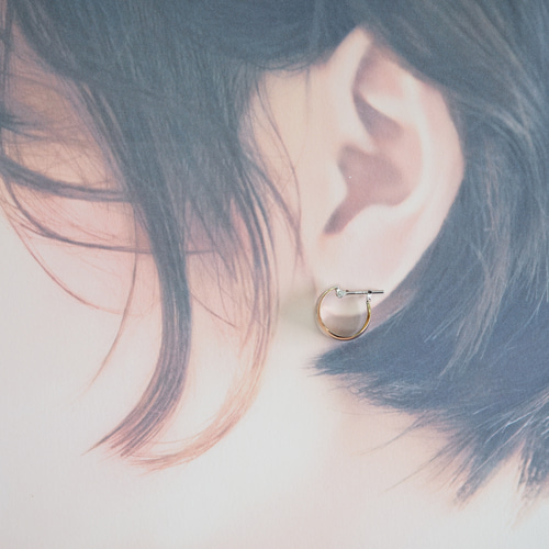 K14地金コンビピアス K14地金コンビピアス