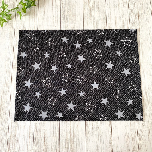 30×40cm ◉ デニムスター ◉ ランチョンマット　2色セット　ネイビー＆ブラック（各1枚） 7枚目の画像