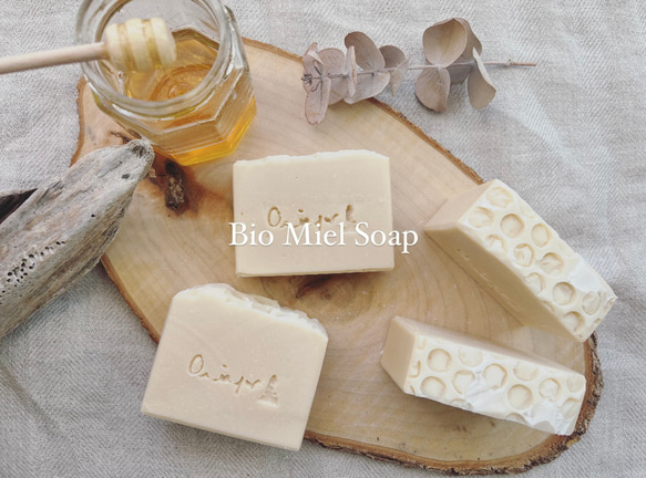 無添加ハチミツ石鹸　Bio Miel Soap 無添加　非加熱　オーガニック　Bio 雑貨石鹸　ギフト　【1個】 1枚目の画像