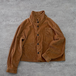 燈芯絨領上衣/棕色/Enshu 紡織 第12張的照片