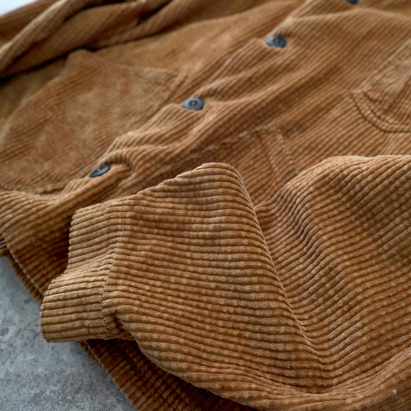 燈芯絨領上衣/棕色/Enshu 紡織 第11張的照片